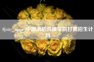 平湖中国消防救援学院甘肃招生计划