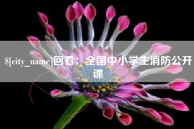 平湖回看：全国中小学生消防公开课