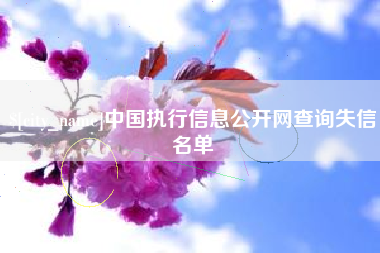 平湖中国执行信息公开网查询失信名单