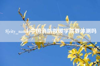 平湖中国消防救援学院要体测吗