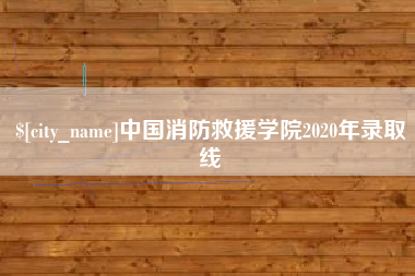 平湖中国消防救援学院2020年录取线
