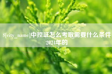平湖中控证怎么考取需要什么条件2024年的