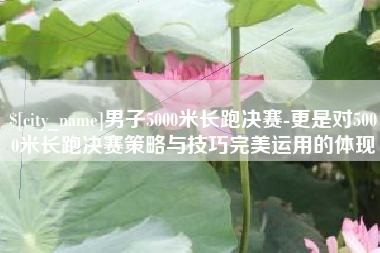 平湖男子5000米长跑决赛-更是对5000米长跑决赛策略与技巧完美运用的体现