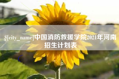 平湖中国消防救援学院2021年河南招生计划表